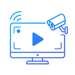 remote video monitoring icon for live camera security and crime prevention